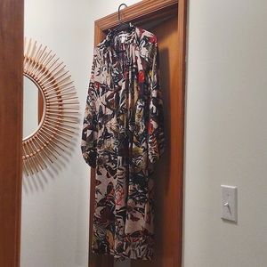 H&M Multi Color Nature Pattern Bohemian Midi Dress Size 6